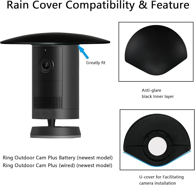 UV Rain Cover Compatible with Ring Outdoor Cam Plus, Weatherproof Camera - Image 2