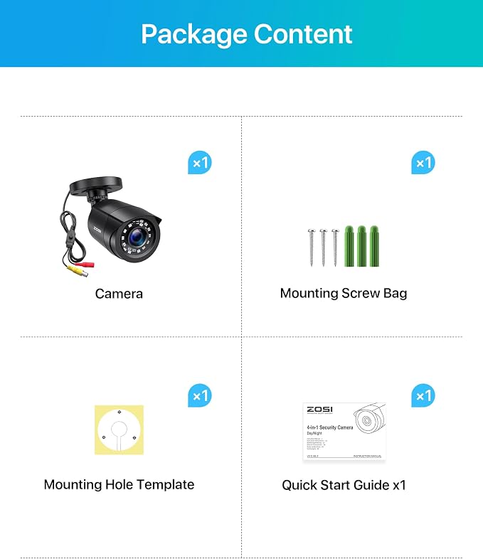 ZOSI 2.0MP 1080p 1920TVL Outdoor Indoor Security Camera, Hybrid 4-in-1 - Image 10