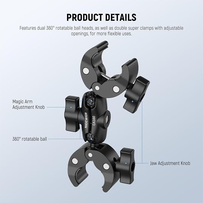 NEEWER Double Super Clamp Mount - Image 2