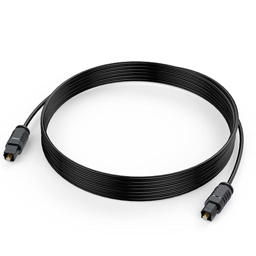 Optical Audio Cable 10 feet, Digital Optical Audio Cable Ultra Thin Cord by DteeDckDirect