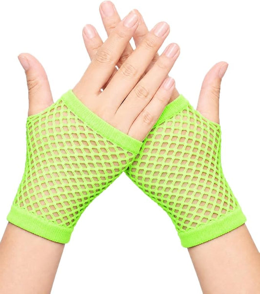 Seeksmile Women's Girls 80's Theme Party Emo Fingerless Arm Fishnet Gloves by Seeksmile