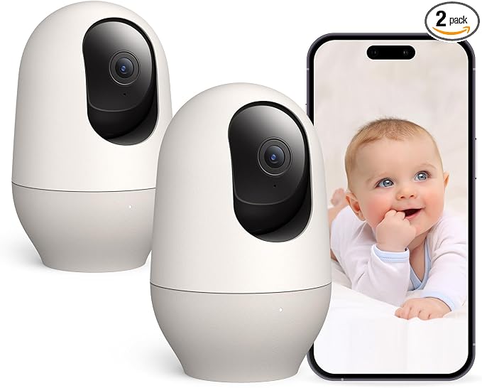 Nooie Baby Monitor with Camera 2 Pack, WiFi Baby Monitor Camera, 360-degree 2K by nooie