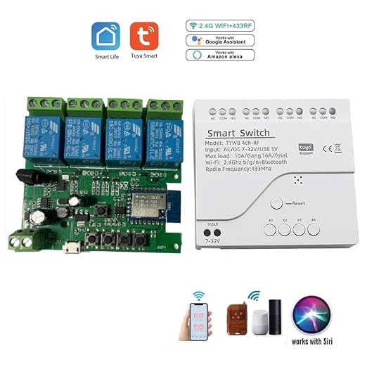 4 Channel Smart WiFi RF Bluetooth Wireless Dry Contact Relay Switch Module - Image 2
