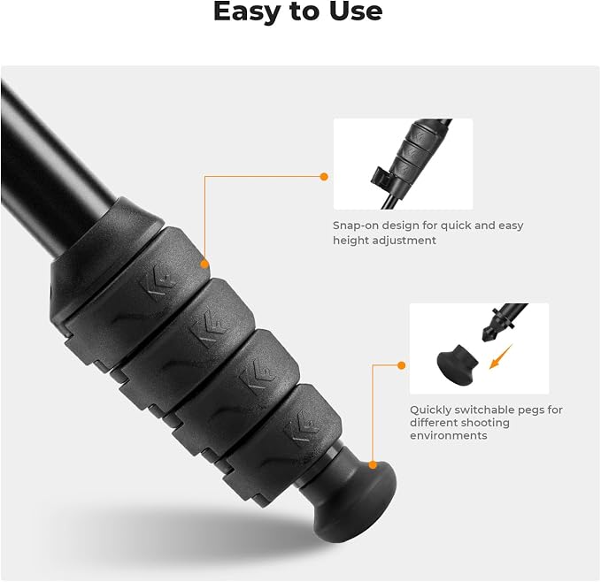 K&F CONCEPT Camera Monopod, Lightweight & Portable Camera Accessories, Payload - Image 4