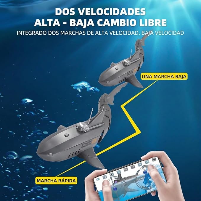 Remote Control Shark Pool with HD Underwater Camera, 2.4G Electric RC Fish Boat - Image 9