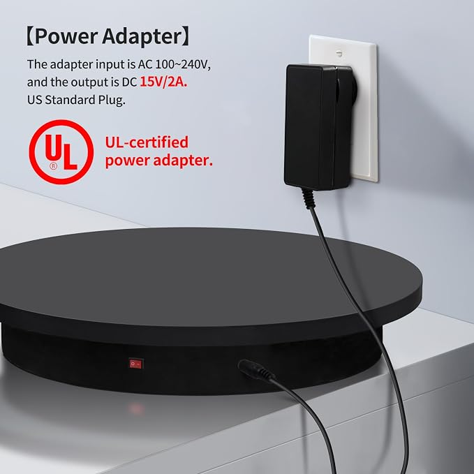 23.6In Remote Large Motorized electric turntable Rotating platform Photography - Image 9