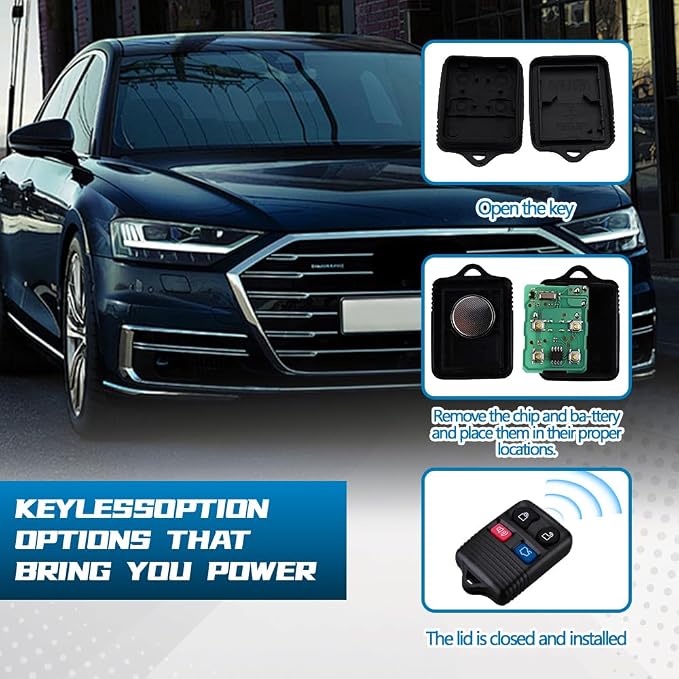 2Pcs Keyless Entry Remote Key Fob 4-Button Replacement - Image 4