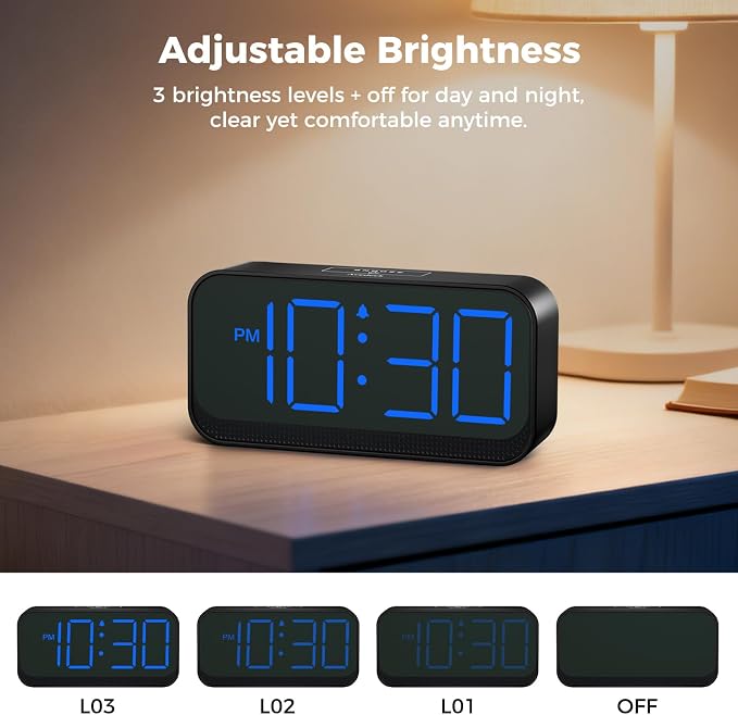 Acedeck Battery Operated Digital Clock: Cordless Small Alarm Clock - Image 5