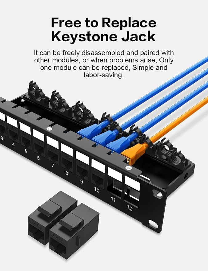 12 Port Keystone Patch Panel CAT6 - Image 4