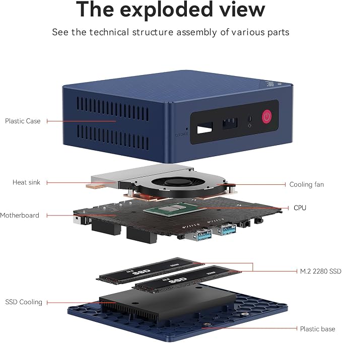 Beelink Mini PC, Mini S12 Intel 12th Gen 4-Core N95, Mini Computer 12GB LPDDR5 - Image 7