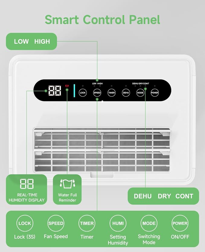 1500 Sq.ft Dehumidifier for Basement, Trazico 21 Pint Quiet Dehumidifiers for - Image 5