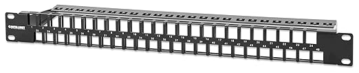 Intellinet 48-Port Blank 1U Keystone Patch Panel Rackmount – 19” Size by IntellinetNetworkSolutions