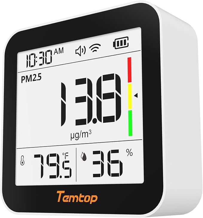 Temtop M10+ WiFi Air Quality Monitor, Rechargeable CO2 Detector by Temtop