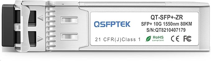 QSFPTEK 10G SFP+ Module, 10GBASE-ZR LC Single-Mode Fiber SMF 1550nm, 10Gb - Image 2