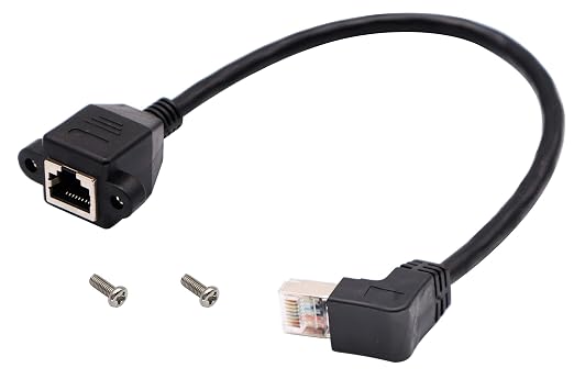 Cat 6 Ethernet Cable 90 Degree Down Angle RJ45 Male to Female Shielded Ethernet - Image 6