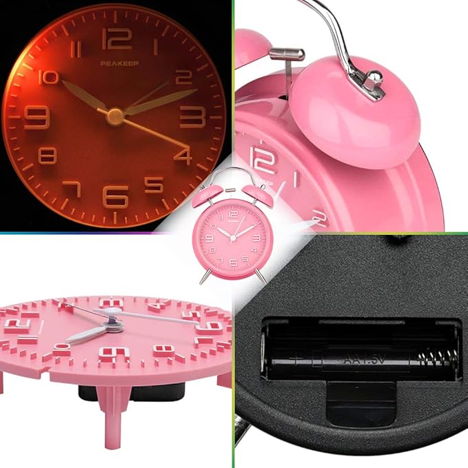 Peakeep 4 Inches Twin Bell Loud Alarm Clock - Image 5