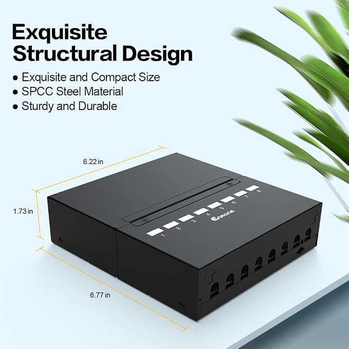 8 Port Blank Keystone Patch Panel Shielded Compatible - Image 6