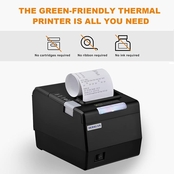 Rongta POS Printer, 80mm Thermal Receipt Printer, Restaurant Kitchen Printer - Image 8