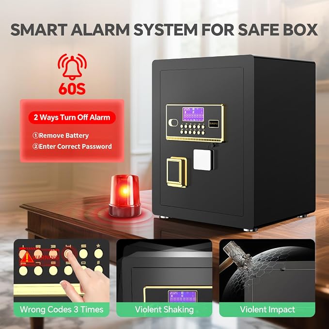 Security Safe with Digital Keypad & Alarm System - Image 3