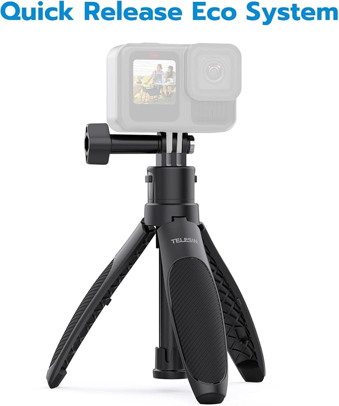 TELESIN 40cm/15.75'' Selfie Stick Tripod, Quick Release Portable Vlog Camera - Image 3