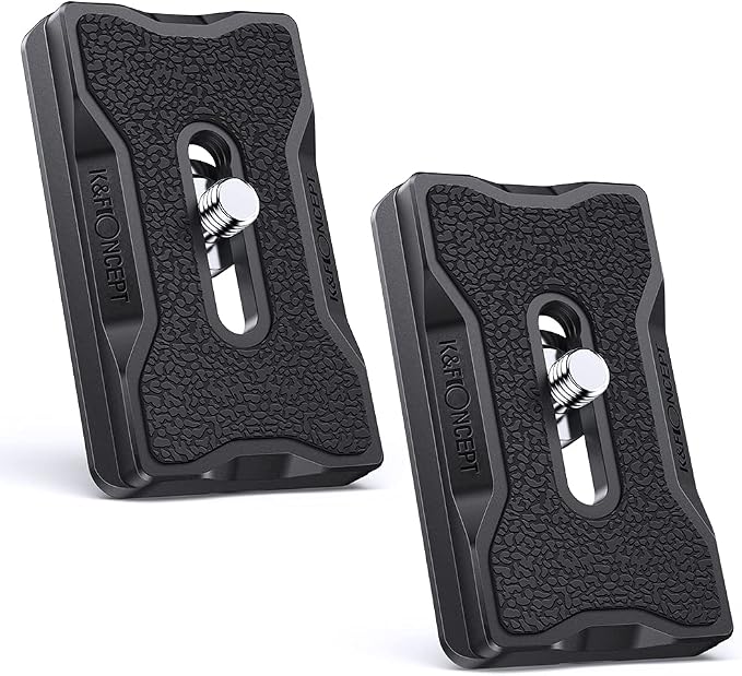 K&F CONCEPT Set of 2 Quick Release Plate Adapter 1/4 Inch Aluminium Tripod Mount by KFCONCEPT
