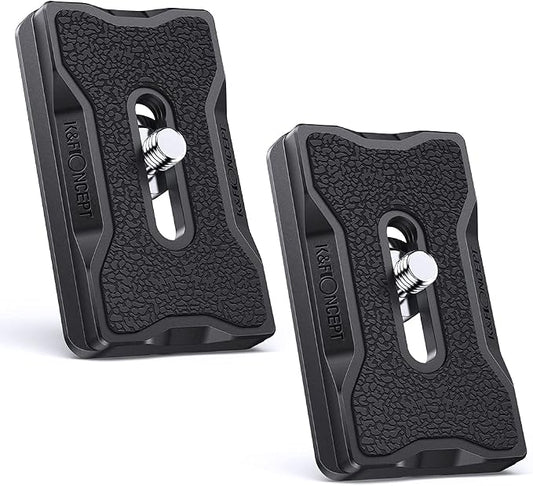 K&F CONCEPT Set of 2 Quick Release Plate Adapter 1/4 Inch Aluminium Tripod Mount by KFCONCEPT