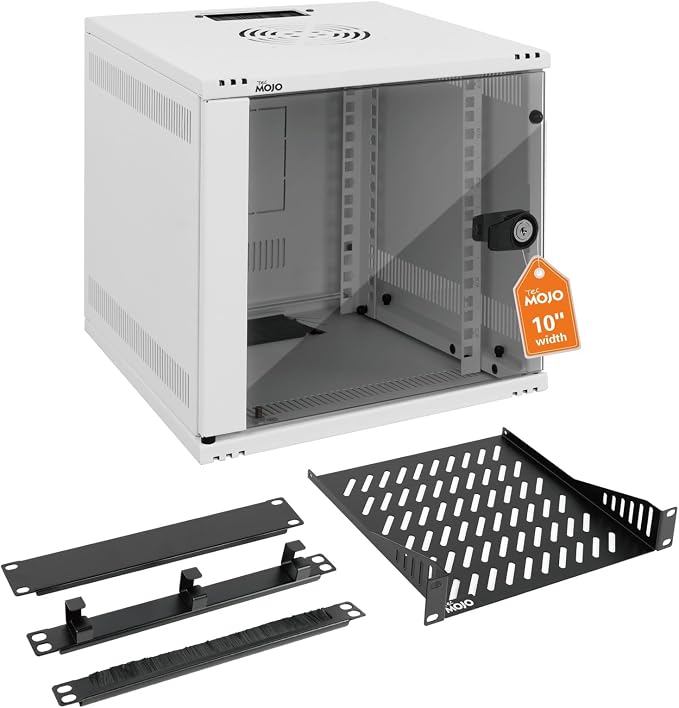 Tecmojo 6U 10 inch Rack, Wall Mount Network Cabinet Set, 12.3W x 13D x 11.8H- by Tecmojo