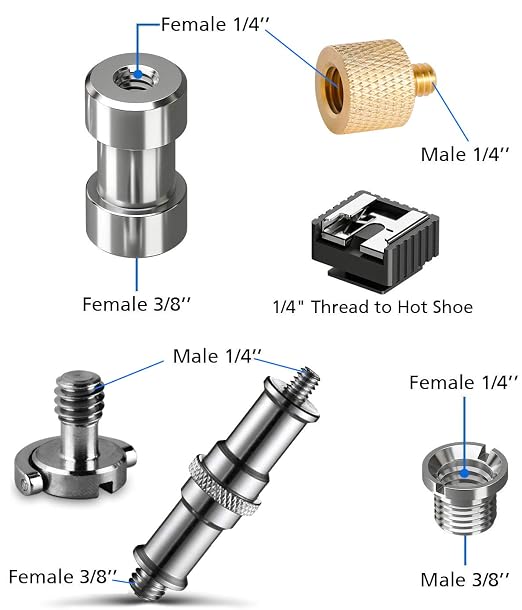 26PCS Camera Screws Mount Set 1/4 Inch and 3/8 Inch Threaded Converter Screws - Image 3