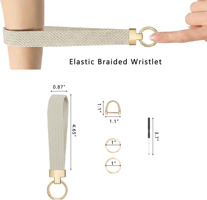 Weixiltc Keychain Wristlet for Women, Elastic Woven Lanyard - Image 6