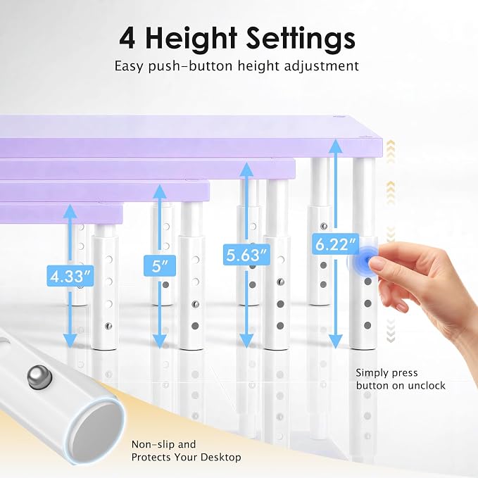 OPNICE Desk Organizers and Accessories, Adjustable Computer Monitor Stand Riser - Image 5