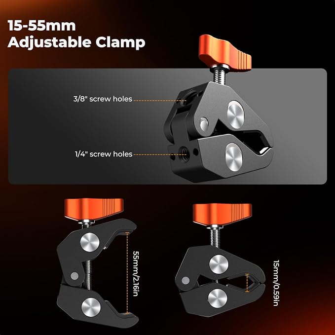 K&F CONCEPT 9.8" Magic Arm Clamp Kit - Image 5