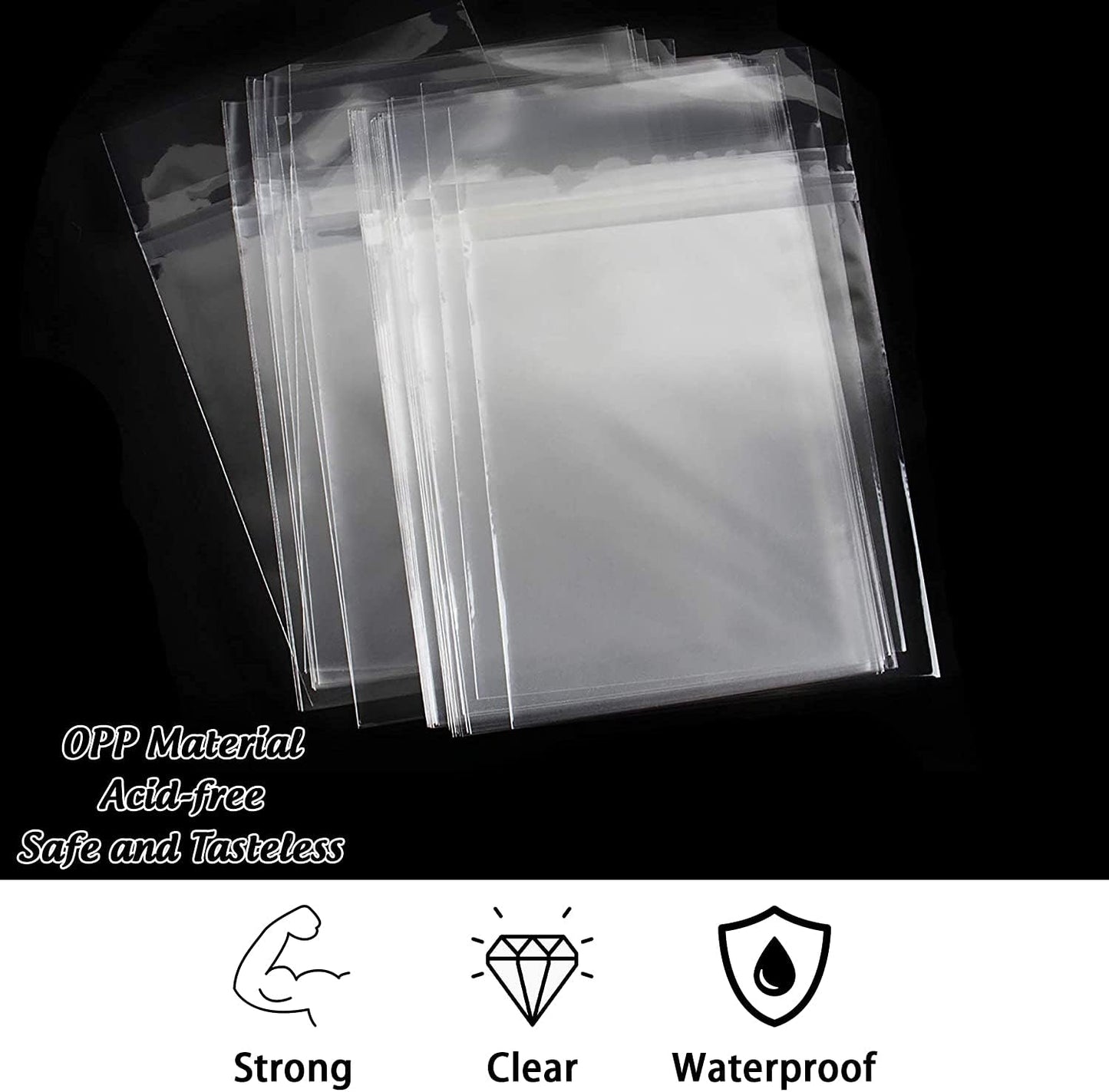 AUEAR 18" x 24" (100 Pack) Clear Plastic Sleeves - Acid Free 1.6mil Crystal Resealable Bags -Fit for Clothing, Household, Premium Packaging