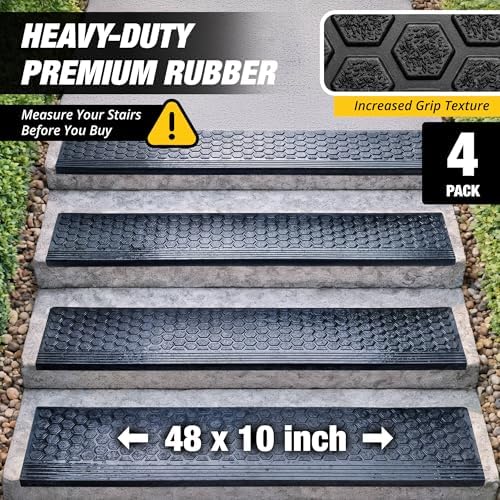 Rubber Stair Treads Outdoor 48" x 10" 4-Pack - Image 5