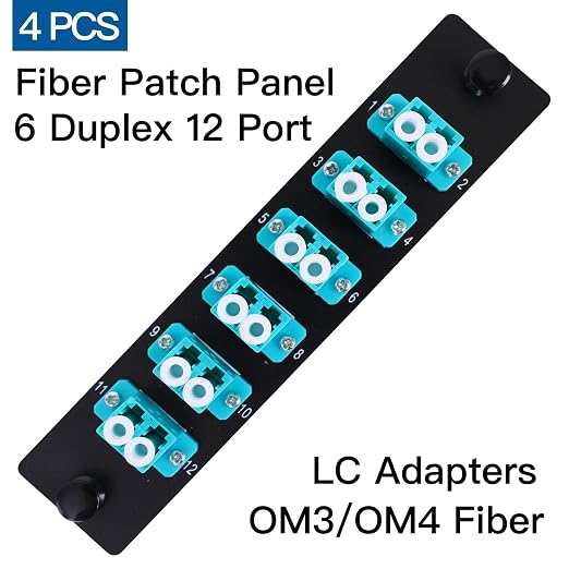 4PCS 6 Duplex 12 Core LC Adapters OM3 Fiber Patch Panel LGX Footprint Loaded 12 - Image 2