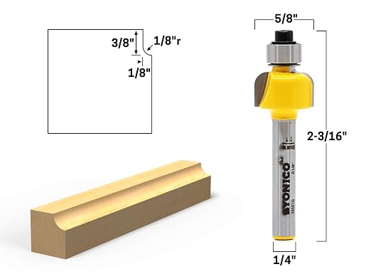 YONICO Cove Router Bits Edge Forming 1/8-Inch Radius 1/4-Inch Shank 13151q - Image 2