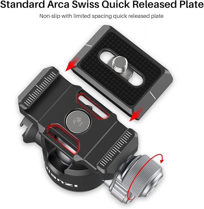 ULANZI U-80L Metal Ball Head Camera Mount Arca Swiss 360 Rotating - Image 2