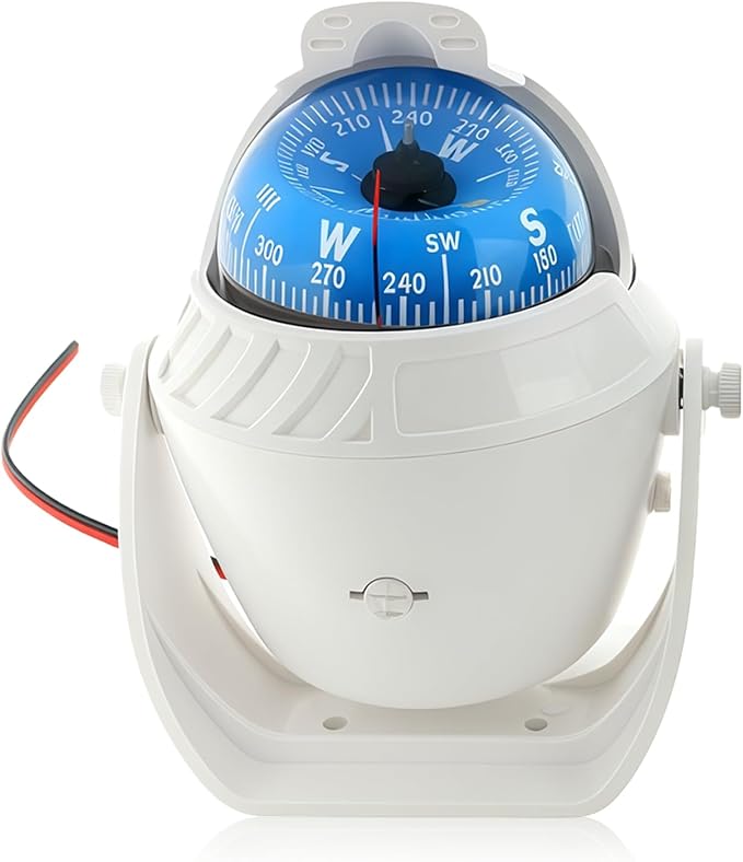 Boat Compass with Magnetic Declination Adjustment, Pivoting Marine Compass - Image 9