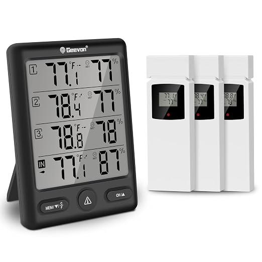 Geevon Indoor Outdoor Thermometer Wireless by GEEVON