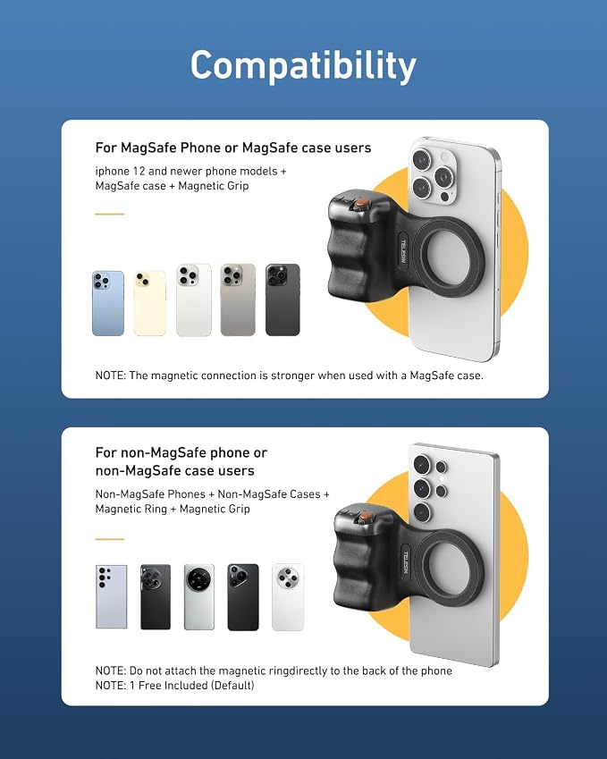 TELESIN Fun Shot Magnetic Phone Camera DSLR Style Shutter Grip - Image 8