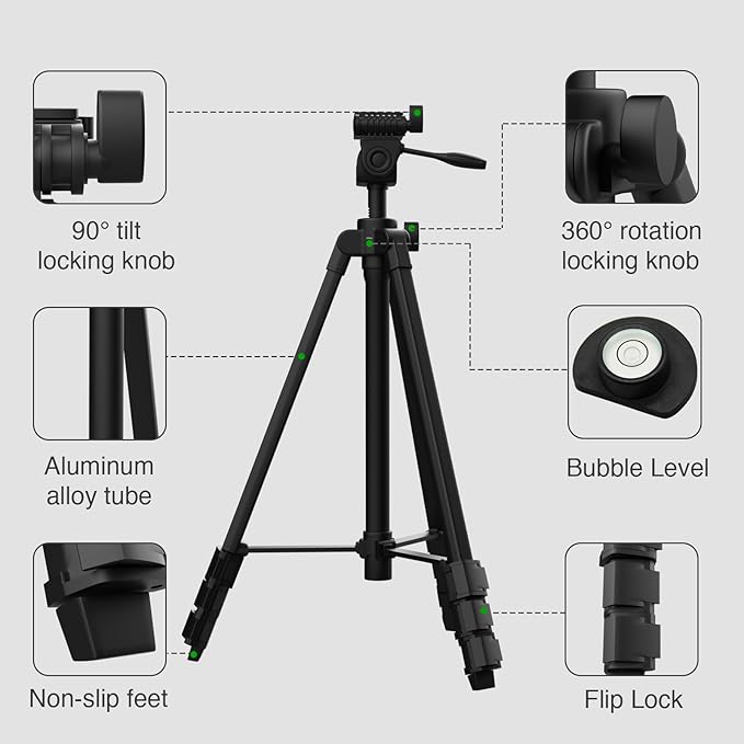 55-inch Lightweight Aluminum Laser Level Tripod Stand - Image 6