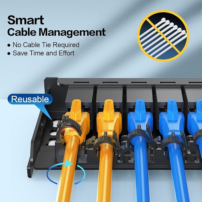 6 Port Patch Panel 0.5U CAT6 Keystone Patch Panel - Image 5