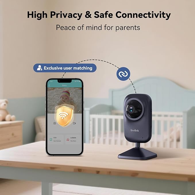 Video Baby Monitor with App, 2.8" Screen 14h Battery, Sound Detection, Night - Image 3