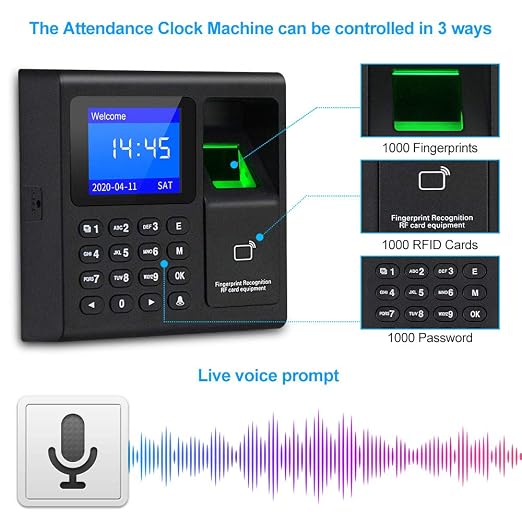 LIBO Intelligent Biometric Fingerprint Time Attendance Machine Time Clock - Image 2