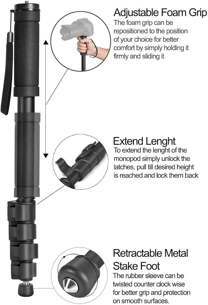 Acuvar 62 Inch Photography Monopod - Image 2