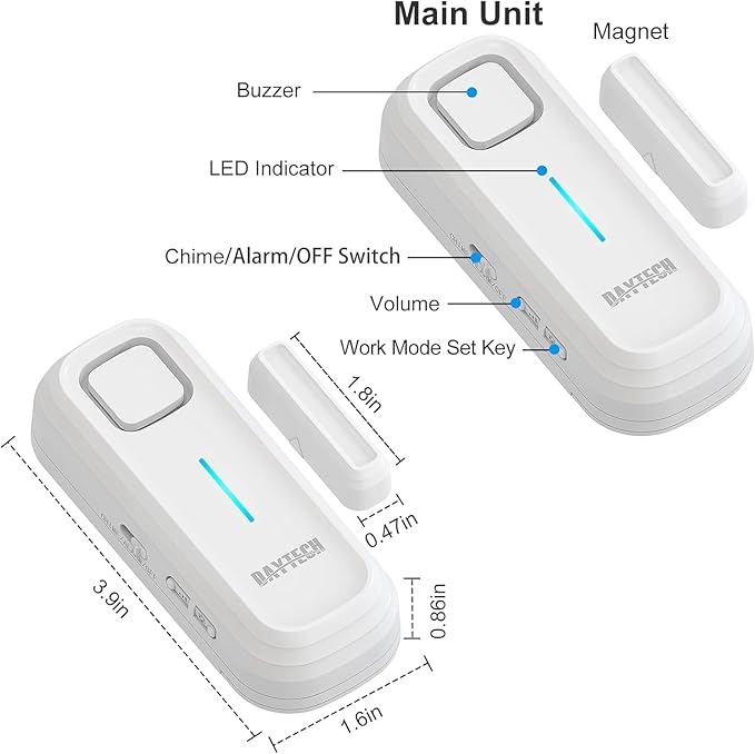 DAYTECH Fridge Door Alarm with Delay 1/2/3/4 mins Adjustable Close Windows - Image 6