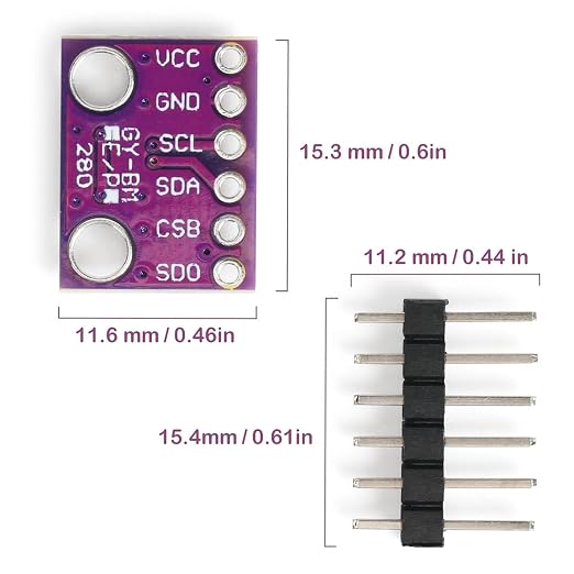 BME280 Sensor Module with Jumper Wires, 3-in-1 Temperature Humidity Barometric - Image 2