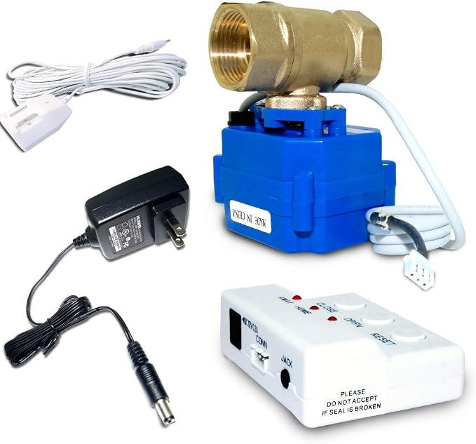 E-SDS Water Leak Detector with Shutoff Valve, Sensors and Sounds Alarm by E-SDS