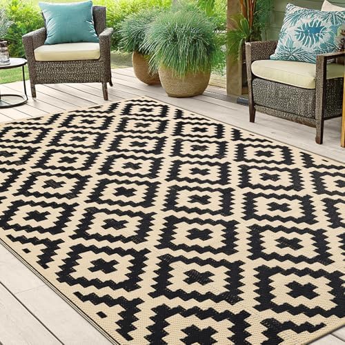 Smiry Outdoor Rug 5x8 ft Waterproof Reversible Boho Mat - Image 6