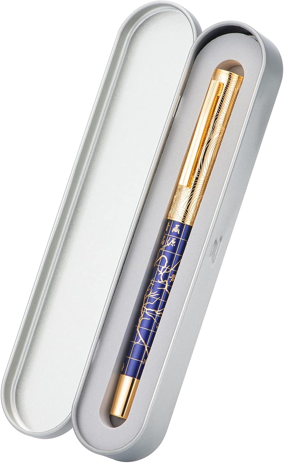 Hongdian 8041 Qinghai-Tibet Plateau Souvenir Fountain Pen, Iridum Fine Golden Nib with Metal Pen Box Set