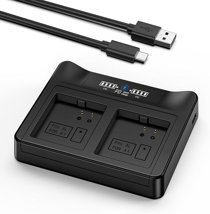 New 18W PD Fast Charging LCD USB Dual Battery Charging Station by Unknown